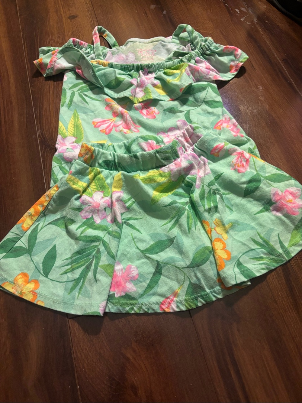 The Children's Place Mint Green Floral Girls Matching Set